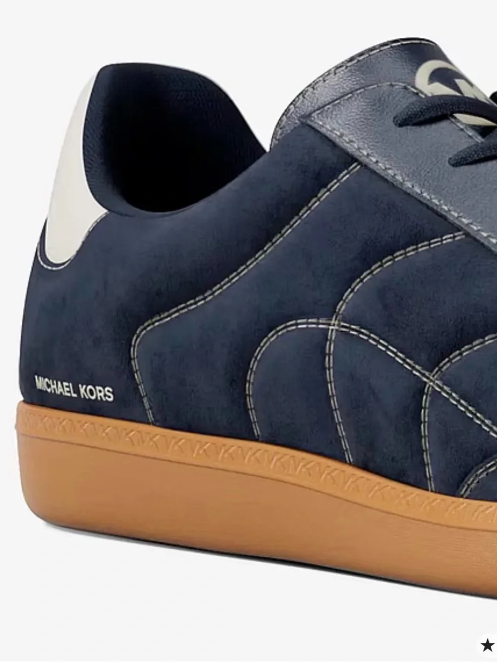 Michael Kors Navy Suede Sneakers Gum Sole Retro Low Top Designer Shoes size 7.5